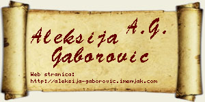 Aleksija Gaborović vizit kartica